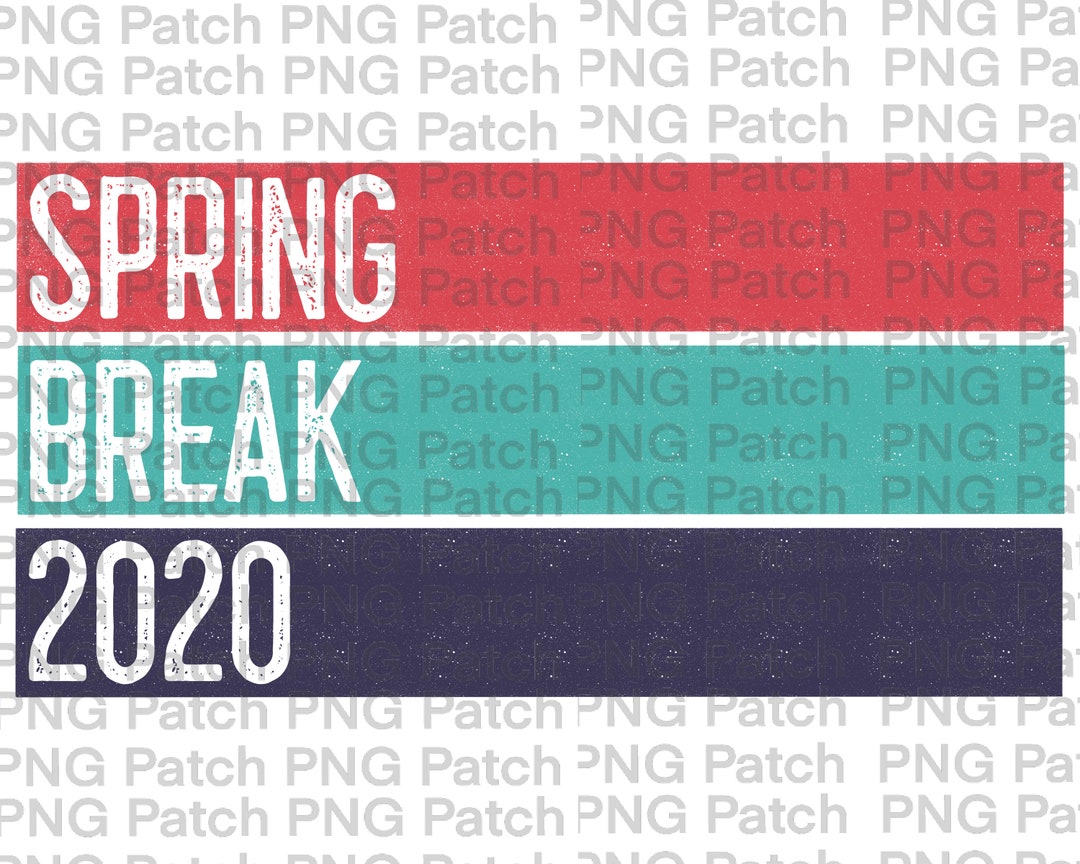 Spring Break 2020, Retro Stripes or Flag, Vacation PNG Digital Design ...