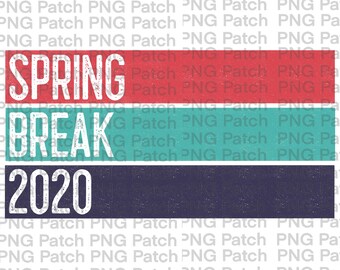 Spring Break 2020, Retro Stripes or Flag, Vacation PNG Digital Design, Spring Break Sublimation Designs Downloads, Digital Download, Clipart