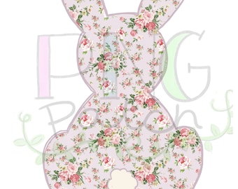 Vintage Rose Pâques lapin fond lilas PNG conception numérique, Sublimation Design télécharger, imprimer et couper, téléchargement numérique, imprimable
