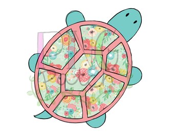 Turtle Floral, PNG Digital Design, Animal Sublimation Design Download, Print and Cut, Digital Download, Printable Artwork, Clipart