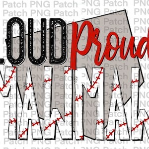 May include: A baseball-themed graphic design with the text "LOUD and PROUD" in black and red, and "MAILMAN" in white with red stitching, resembling a baseball.