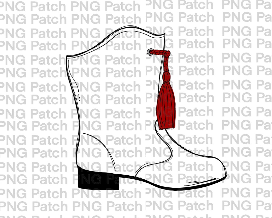 Majorette Dance Drill Team Boots With Red Tassels PNG Sublimation
