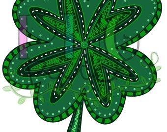 St. Patrick's Day Crazy Lucky Four Leaf Clover, PNG Digital Design, Sublimation Design Download, Print and Cut, Digital Download