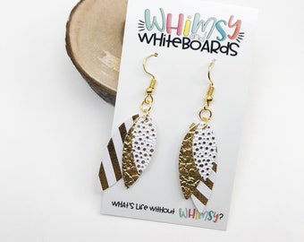 All That Glitters IS Gold; Faux Leather Earrings; Layered Earrings; Faux Leather; Gold;