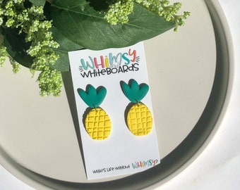 If You Were a Fruit, You'd Be A FINE-APPLE; Pineapple; Earrings; Pineapple Earrings; Fruit; Polymer Clay; Jewelry; Polymer Clay Earrings