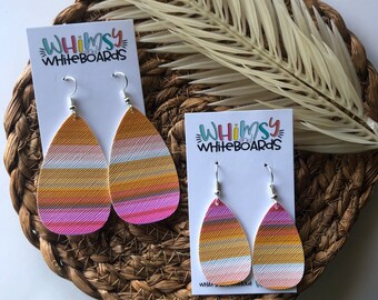 Desert Sunrise Earrings; Faux Leather Earrings; Dangle Earrings; Faux Leather; Boho; Western;Desert Style