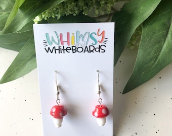 Mushroom Bead Earrings; Mushroom; Earrings; Beads; Spring Style; Groovy