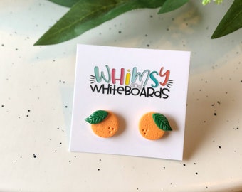 Orange Cutie Studs; Earrings; Stud Earrings; Orange; Oranges; Polymer Clay; Jewelry; Polymer Clay Earrings; Summer Style; Fruit Earrings