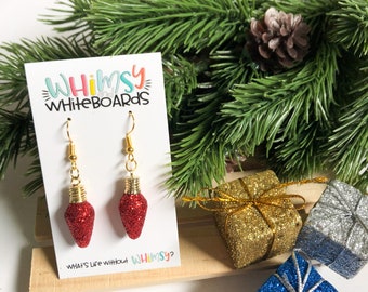 Christmas Lights Charm Earrings; Handmade Earrings Christmas Earrings; Christmas Gift; Funny Christmas Earrings