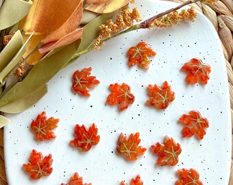 Maple Leaf Dangle Earrings; Maple Leaf; Leaves; Earrings; Fall; Fall Style; Autumn; Polymer Clay; Polymer Clay Earrings; Jewelry