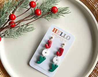 Joy Christmas Dangle Earrings; Joy; Earrings; Christmas; Holiday; Christmas Style; Polymer Clay Jewelry