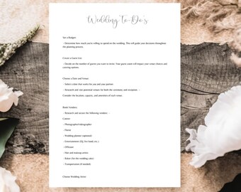 Hochzeitsplaner | Hochzeits-Checkliste | Hochzeitsreise | Hochzeit To Do Liste