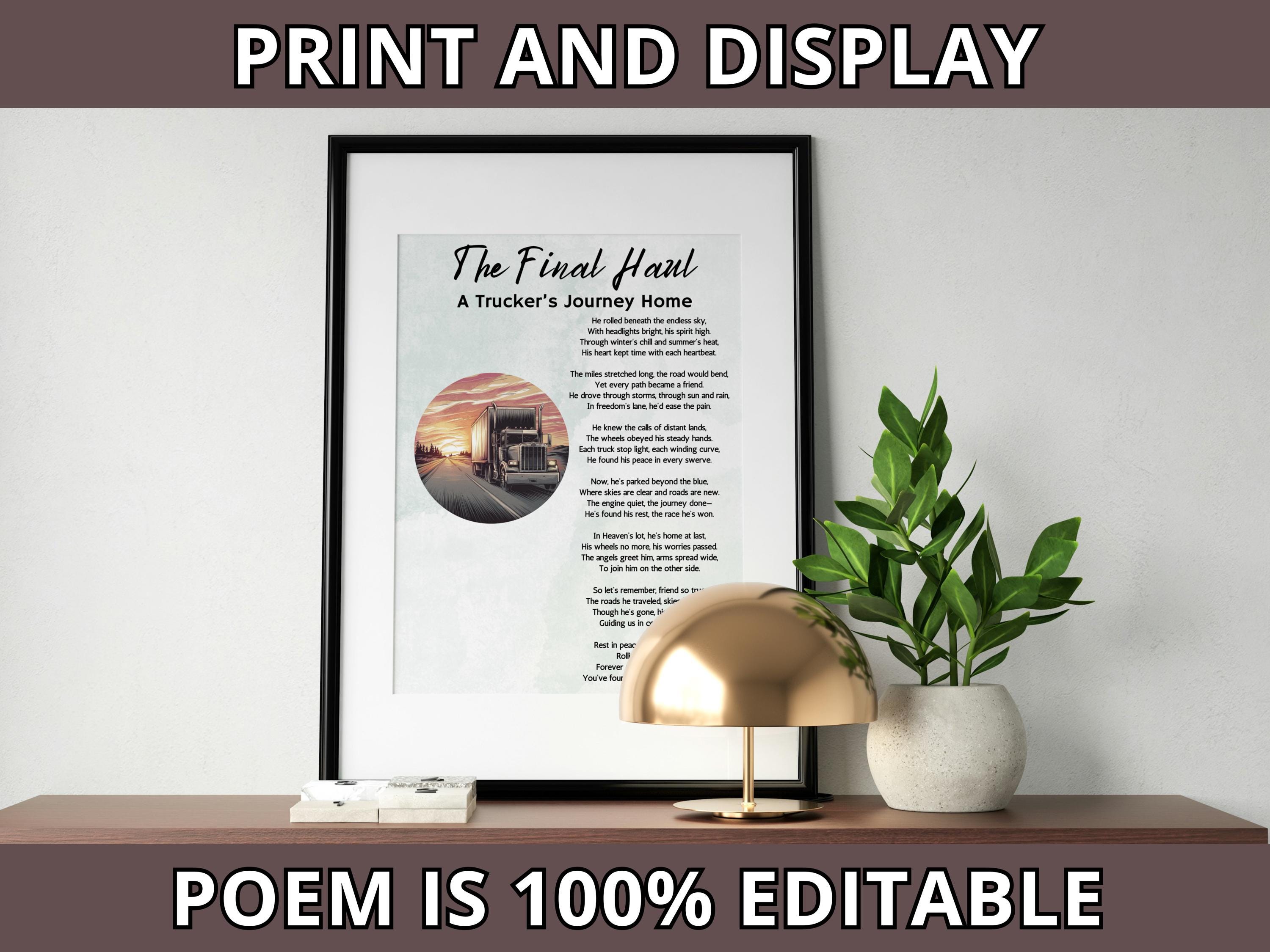 Truckers Poem Funeral Words