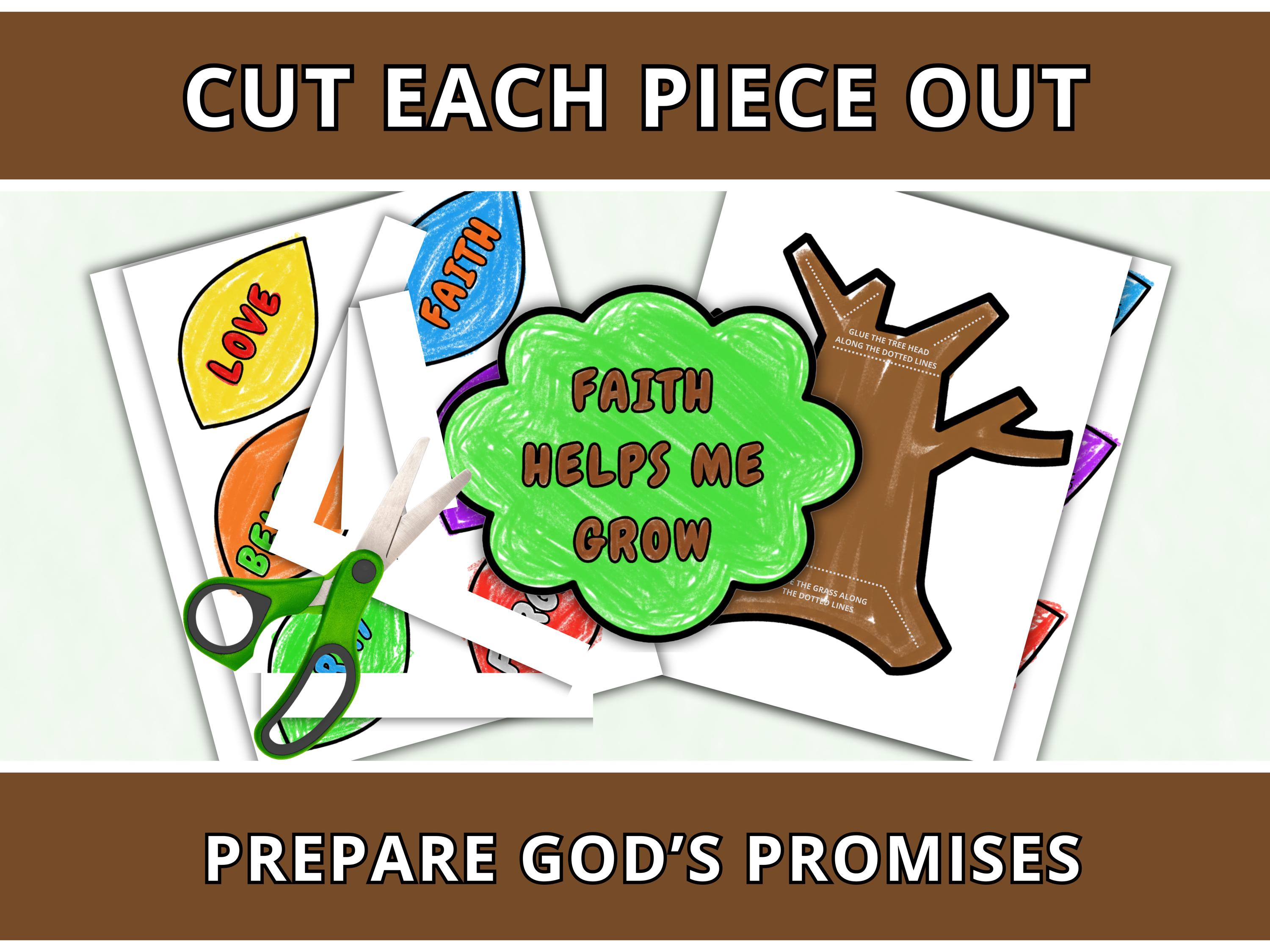 Faith Tree Example Faith Tree Paper Coloring Christian Printable Kids Craft, Sunday School ...