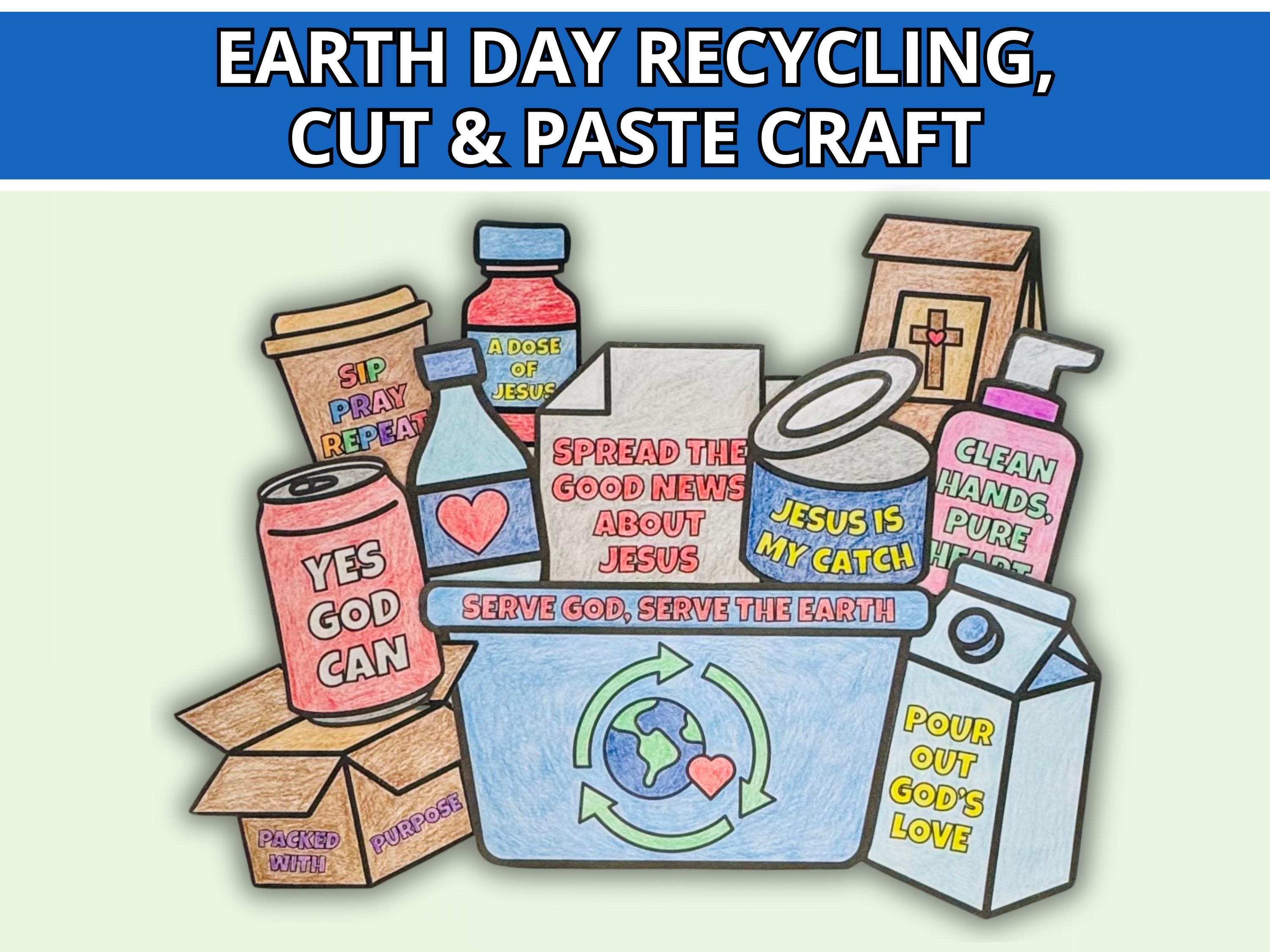 41 Easy Earth Day Crafts And Activities For Kids 19 Earth Day Craft Kit Christian Printable, DIY Trash Recycling…