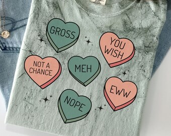 Conversation Hearts PNG, Funny Valentine's Day PNG, Retro Valentine Sublimation, Print On Demand, Anti Valentines, Candy Hearts PNG, Vintage