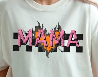 Mama PNG, Checkered Mama, Cool Mom Shirt, Wrap PNG, Vintage, Sublimation, Motherhood, Rock Mom PNG, Grunge Png Print, Mama T-Shirt, Girl Mom