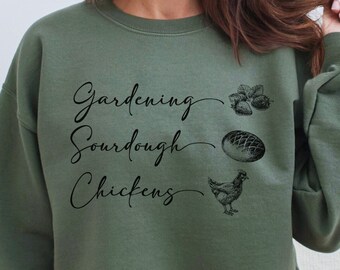 Gardening Sourdough Chickens PNG, Farming File, Life On The Farm PNG, Homesteading Mama PNG, Home Grown, Funny Garden Shirt, Chicken Mom Png