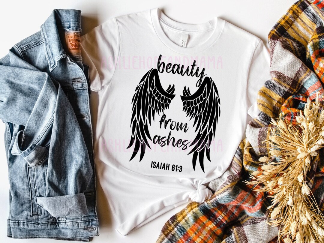 Beauty From Ashes V Neck Graphic Tee