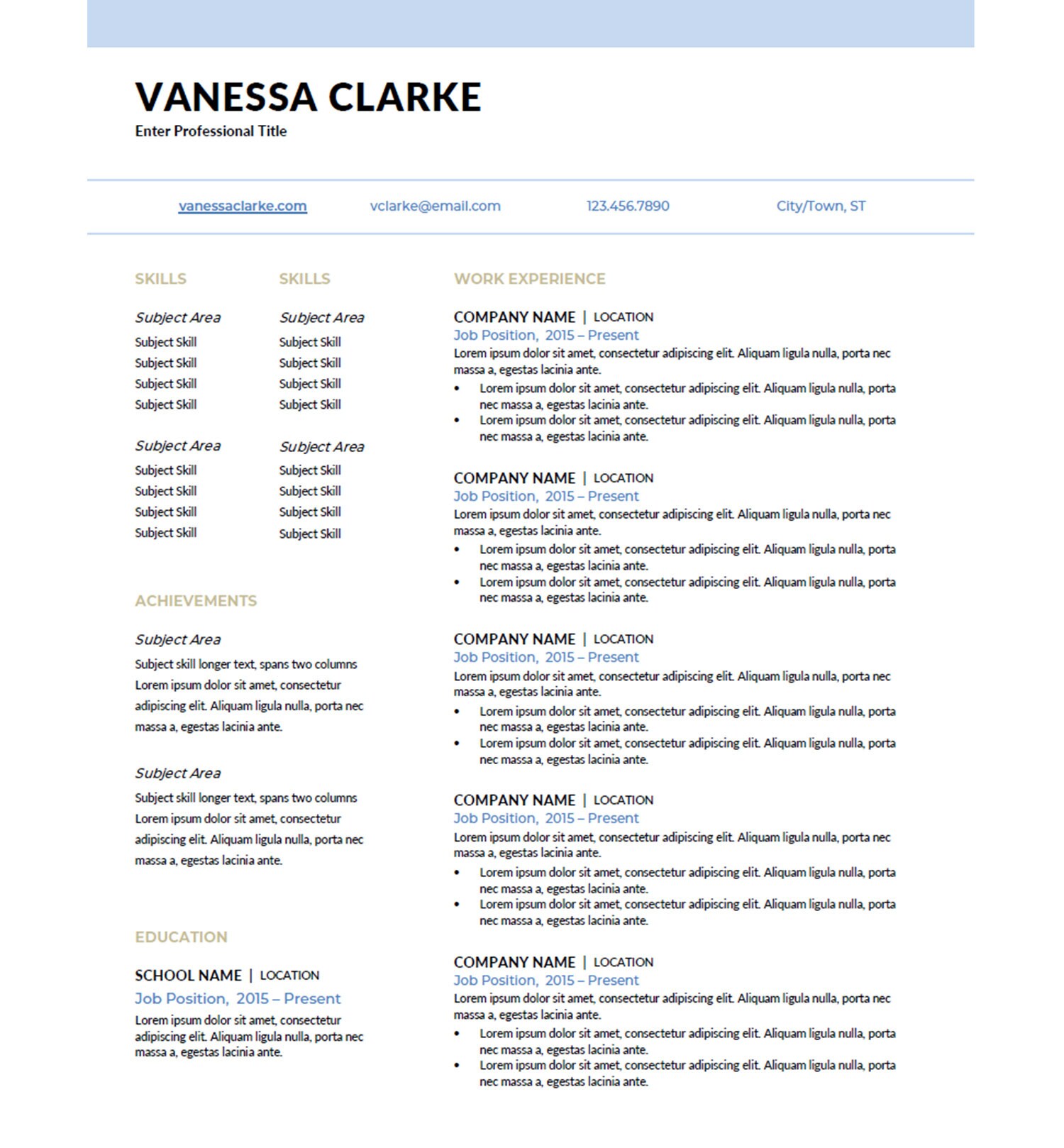 Resume Template for MS Word / CV Template + Cover Letter + References ...