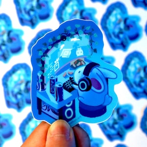 Lofi Bun Vinyl Sticker | Vinyl sticker cute home kawaii decal bunny laptop accessory