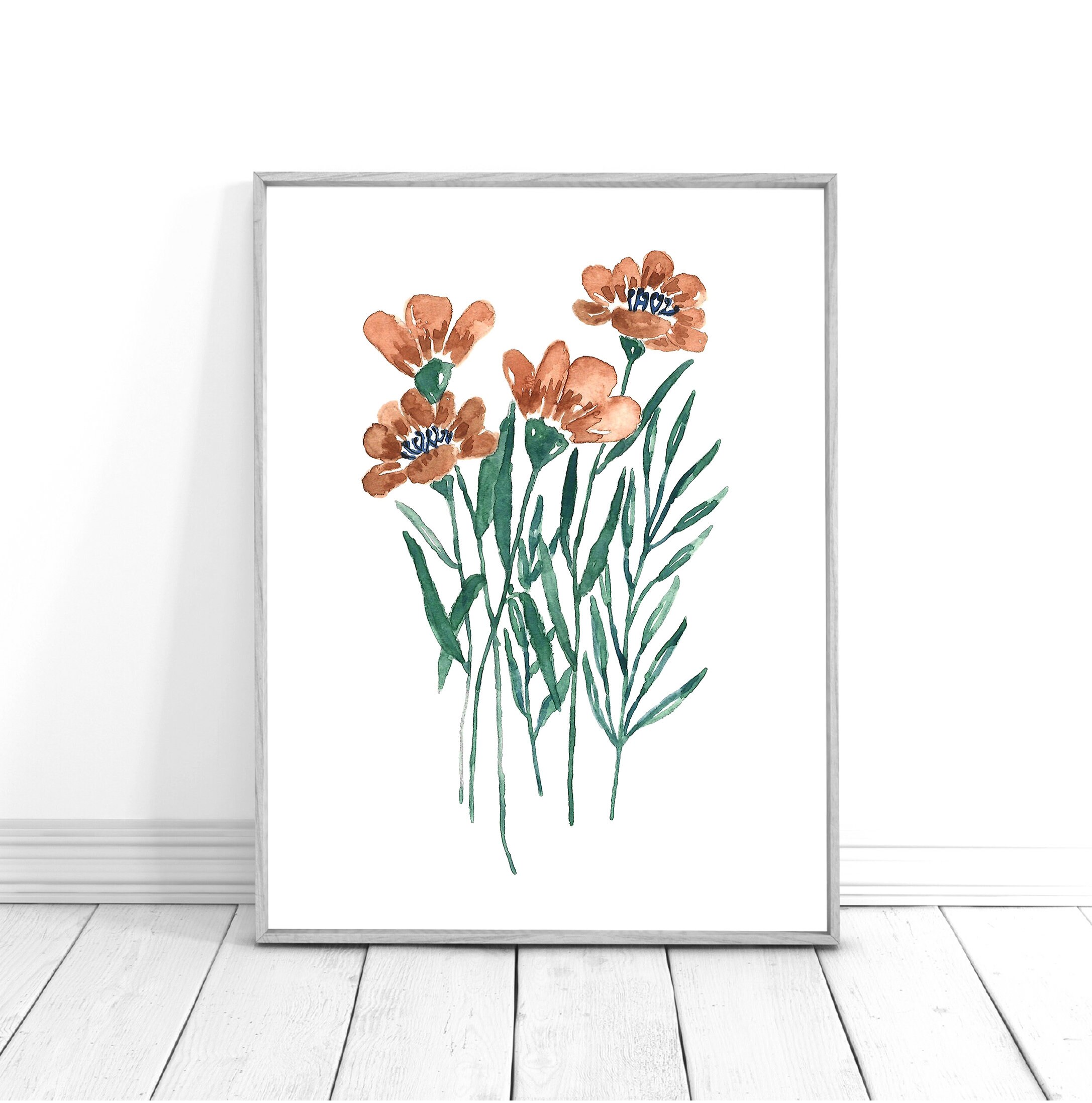 Floral Watercolor Print Orange Blossoms Watercolor Flowers Etsy