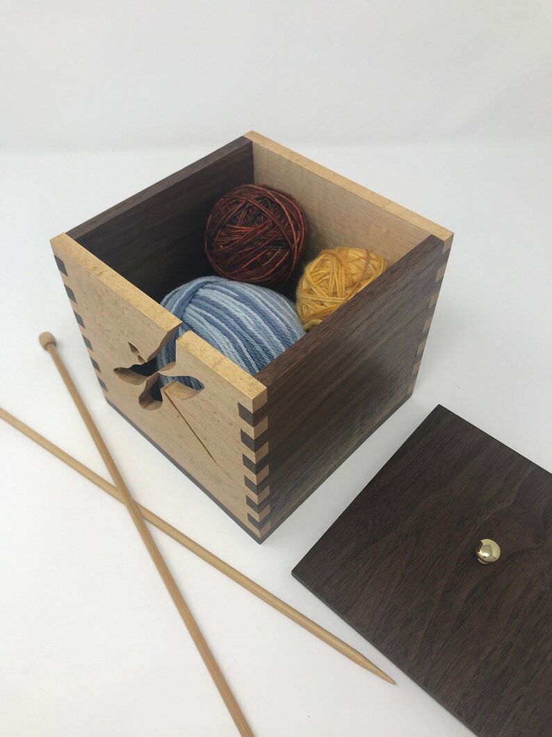 Maple Walnut Yarn Box