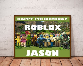 Roblox Printables Etsy - personalized roblox digital poster roblox birthday roblox party decoration roblox roblox printables roblox party supplies roblox banner