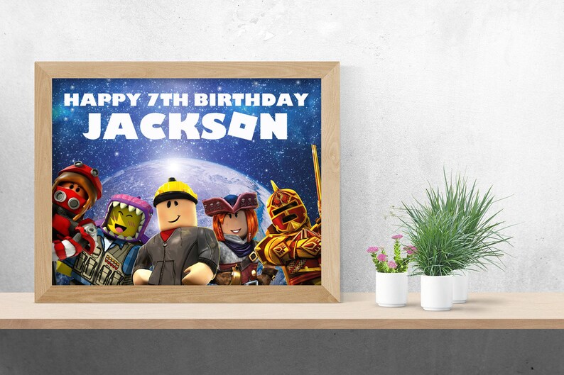 Personalized Roblox Digital Poster Roblox Birthday Roblox Etsy - contrasenas nombres para roblox de ninas no usados