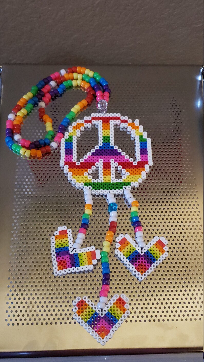 Peace Rainbow Perler Necklace