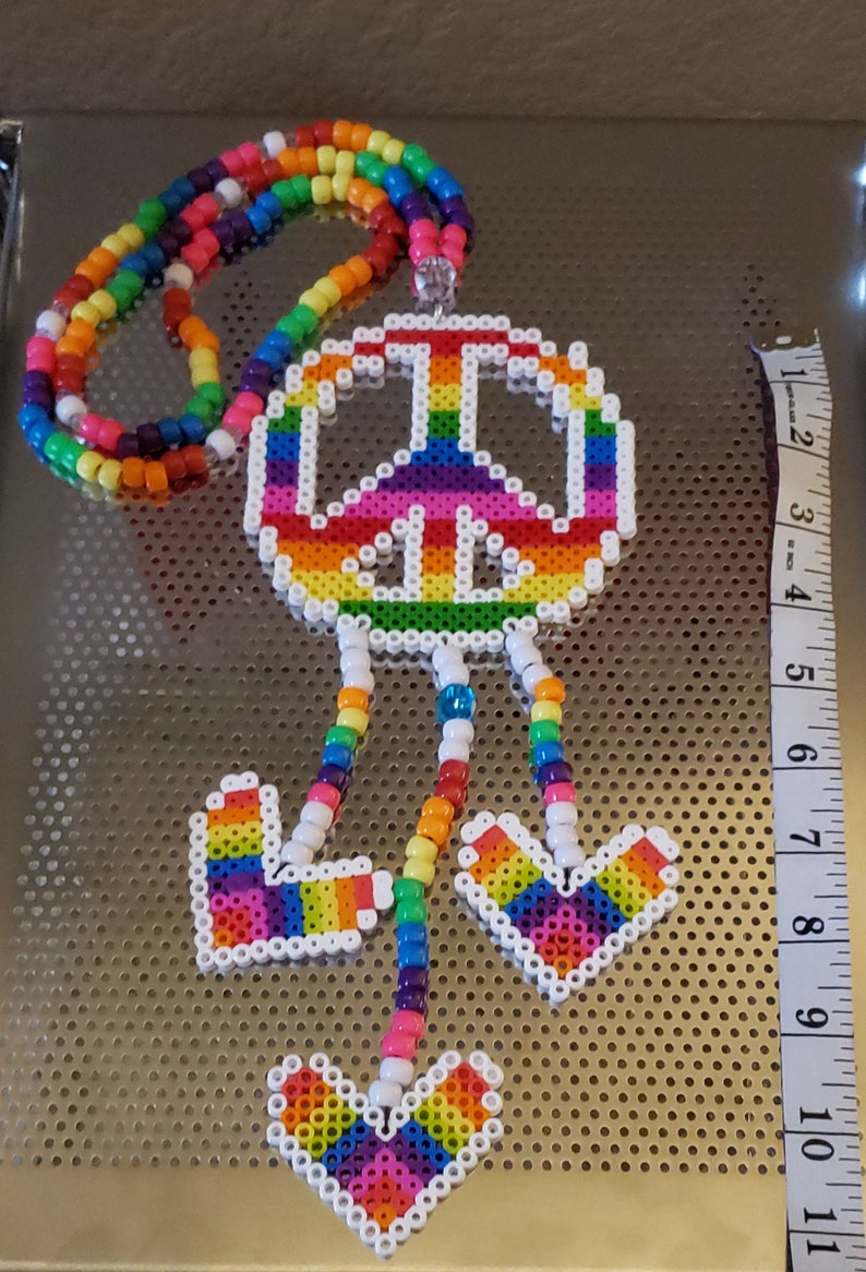 Peace Rainbow Perler Necklace