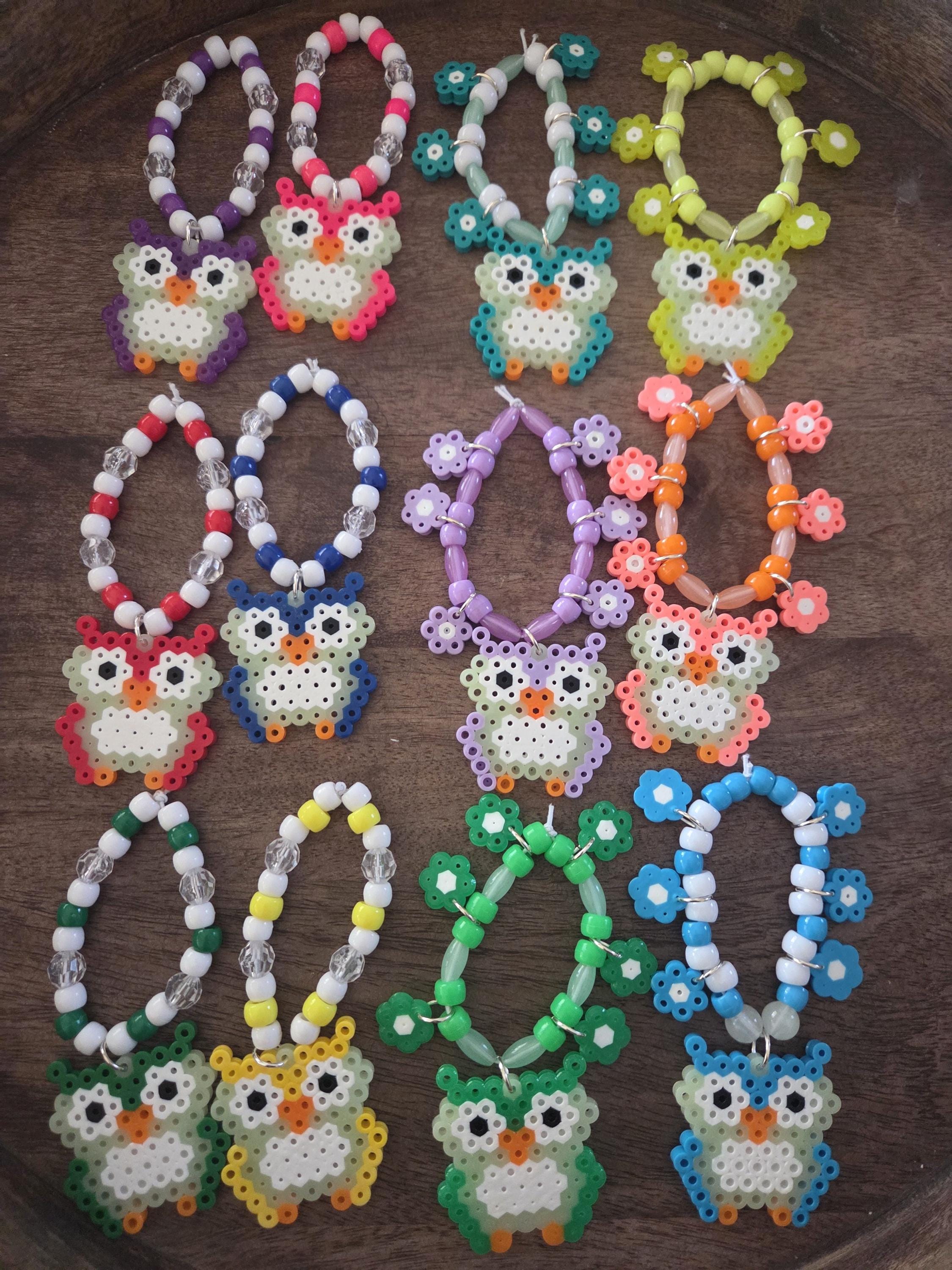 Set of 6** owl perler bracelets