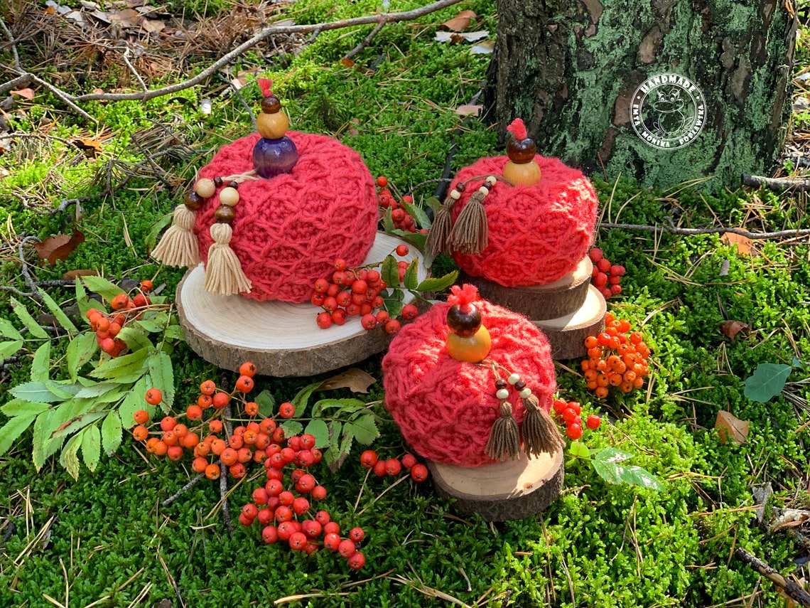 ORANGE BOHO PUMPKINS 3 Piece Pumpkin Set Crochet Pumpkins Etsy