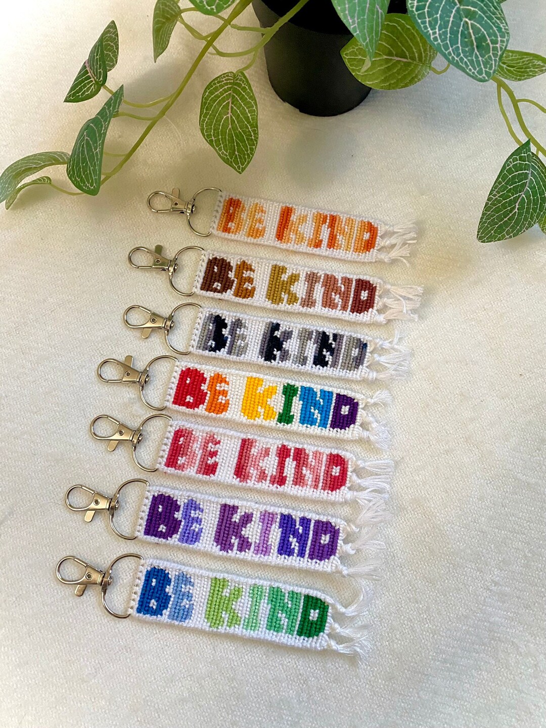 Be Kind Handmade Keychains Knotted Kindness Keychain Etsy