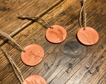 Handmade  Terracotta Clay Botanical Christmas tree decorations/ornaments