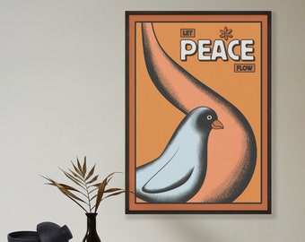 Peace Print, Pop Art Poster, Posters Aesthetic, War and Peace, Retro Wall Art