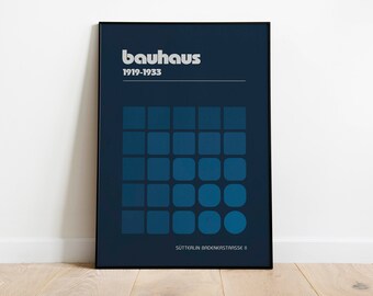 Bauhaus Exhibition Poster, Mid Century Modern Wall Art, Bauhaus Art Print, Retro Home decor, Minimalist print