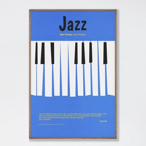 Music Wall Art, Living Room Wall Decor, Jazz Piano Poster