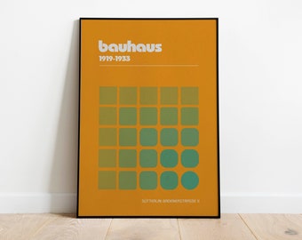 Affiche Bauhaus, Bauhaus Art Print, Moderne du milieu du siècle, Décoration rétro, Idée cadeau