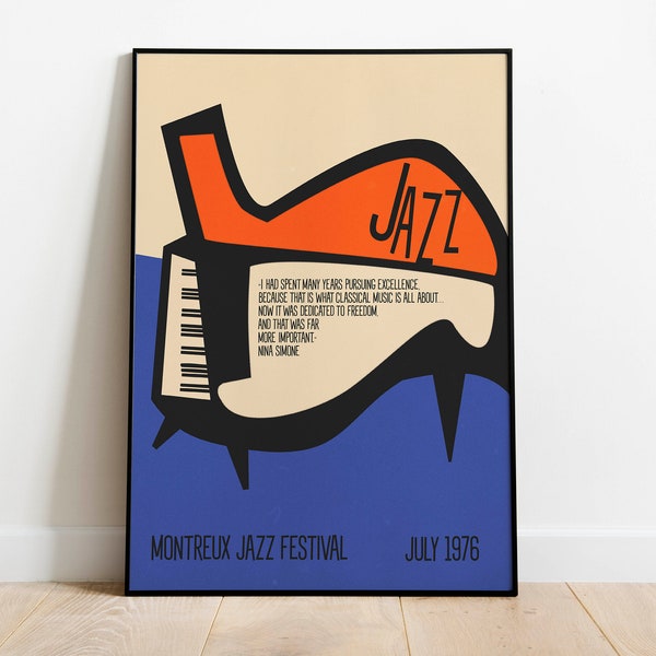 Jazz Poster, Musik Druck, Jazz Musiker, Mid Century Modern, Wanddeko, Jazz Geschenke, Jazz Festival Poster