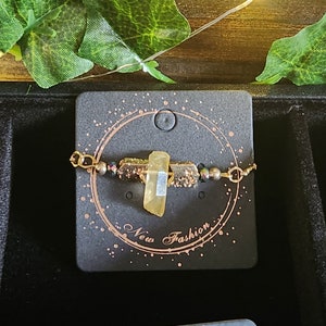 Gelb & Gold Kristall verstellbares Armband