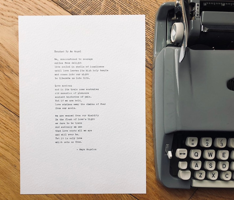 Maya Angelou Touched by an Angel Poem Print Etsy
