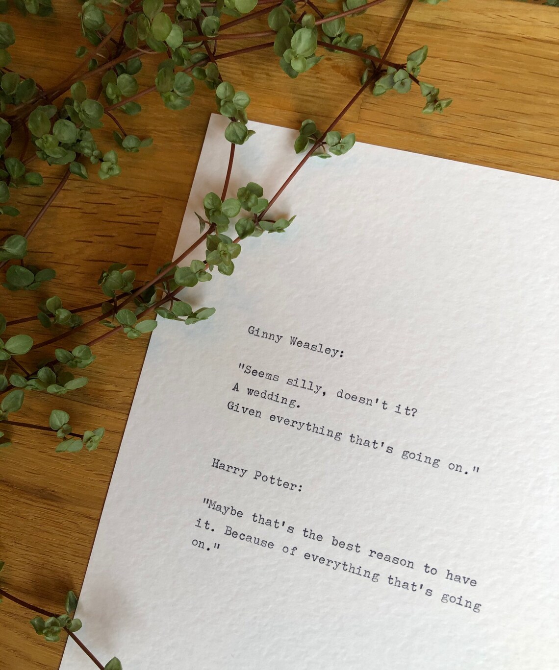Harry Potter Wedding Quote Print Etsy
