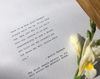 Amelia Earhart Runways Quote Print
