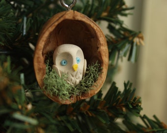 Walnut Owl Ornament - VARIETY