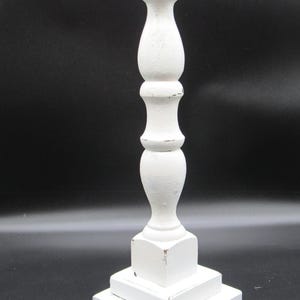 HANDMADE HANDPAINTED REPURPOSED wood spindle pillar candle holder