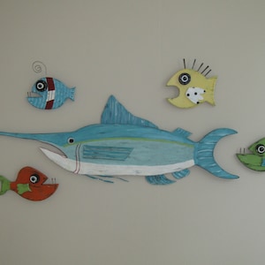 THE BIG TUNA/ marlin/ sailfish wood wall fish