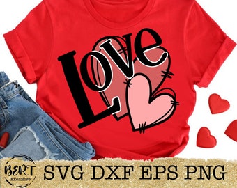 Love svg, Valentine hearts svg, cut files for cricut silhouette, cuttable images, Valentines day shirt svg, love sublimation png, dxf eps