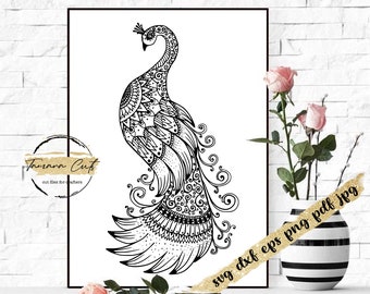 Download Peacock Mandala Svg Etsy