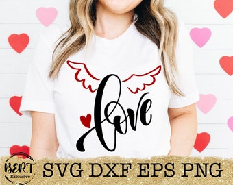 Love Valentines day svg, Valentine cut files for cricut silhouette, love shirts svg, love sublimation png design, Cupid svg dxf eps png file